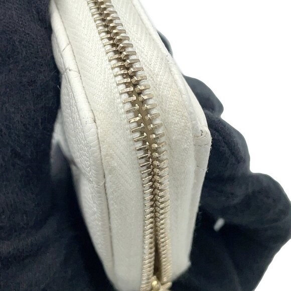 CHANEL Authentic White Caviar Leather Logo Wallet - Picture 6 of 9
